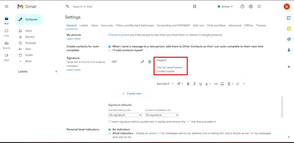 Create Your Gmail Signatures