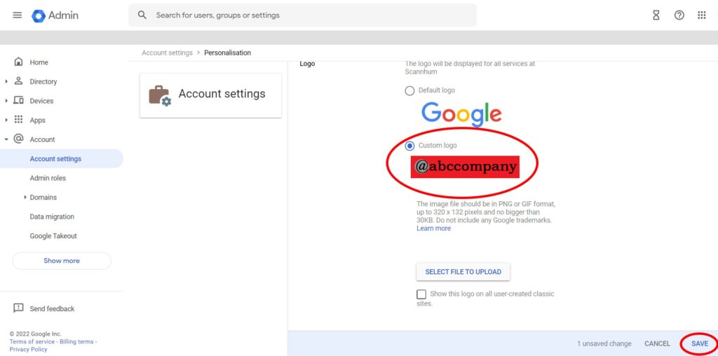 than save the image as Gmail logo