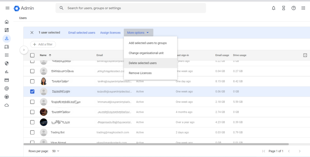 Admin Console - More Options