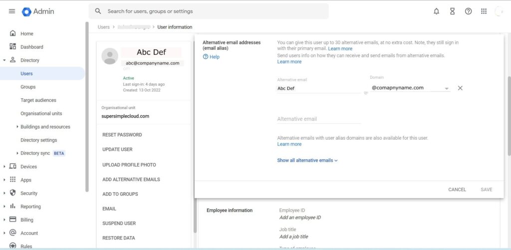 g suite admin console - adding section
